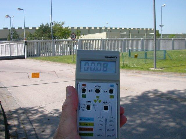 My geiger counter at the nuclear waste depot in Gorleben