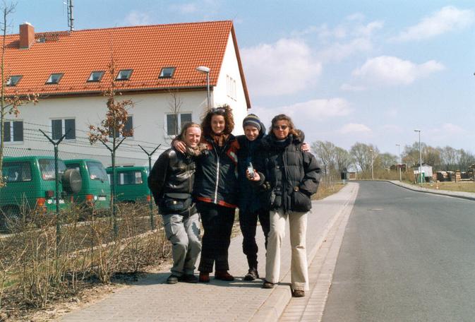 Me Gudrun Andreas Babette on CP, view E, fenced Border Guard station