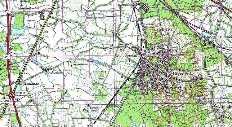 Topographic map of the area