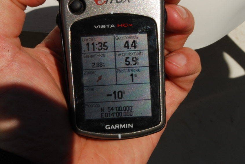 GPS reading at CP 54N 14E