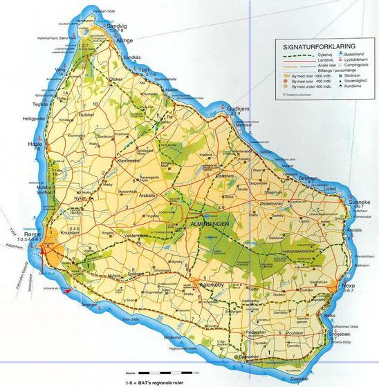 Map of Bornholm