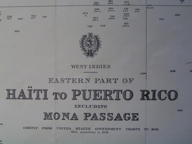 Nautical chart dated 1945