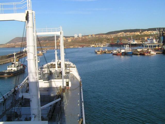 We are steaming through the port of Mostaganem towards our berth