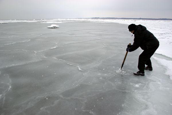 Checking the ice.