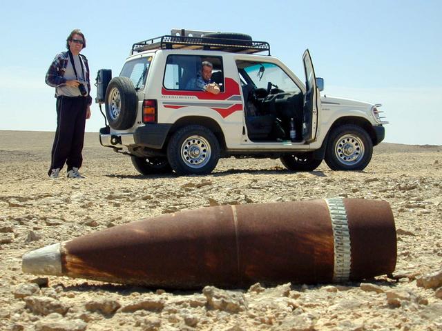 60 cm shell found on top of the escarpment, south of the artillery range