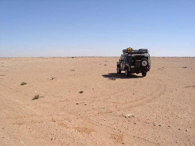 Overland vehicle at confluence site