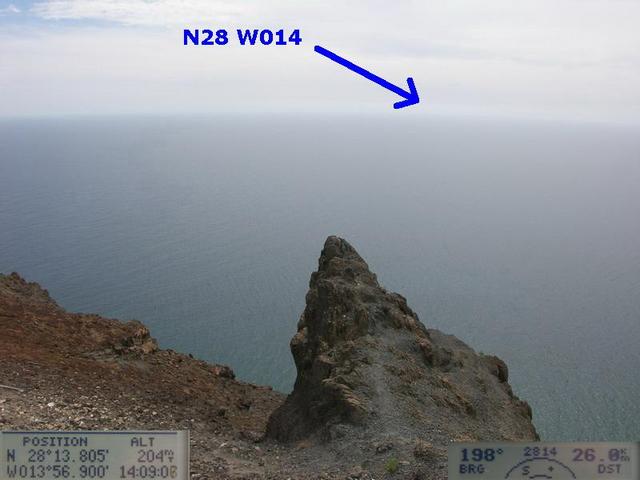View from Fuerteventura to the point / Blick von Fuerteventura zum Punkt