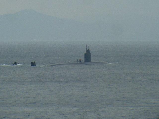 A British submarine off Gibraltar