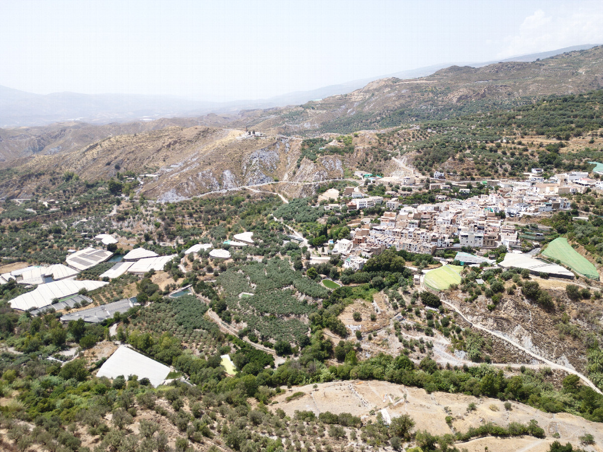 View West (of the village of Picena), from 120m above the point