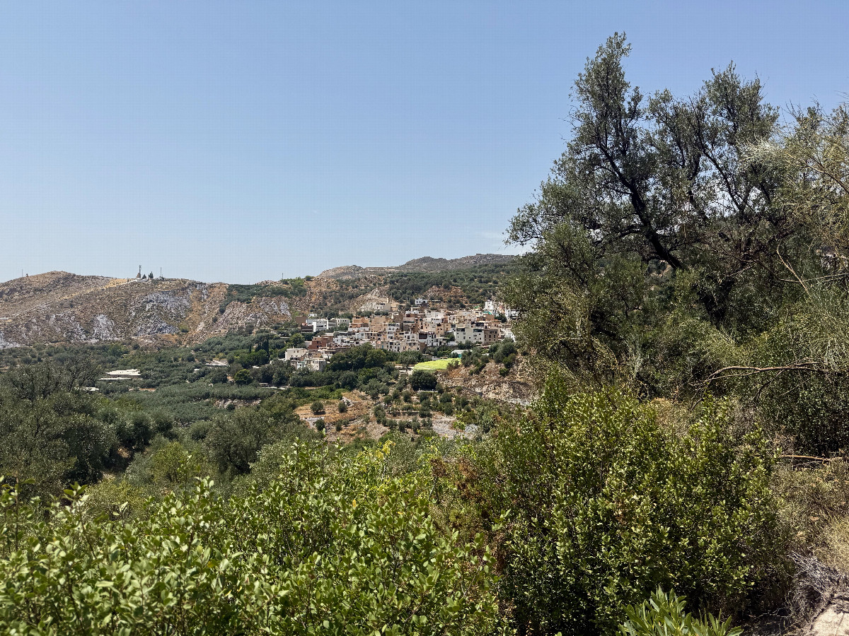 The confluence point lies in a scrub-covered hillsite.  (This is also a view to the West, towards the village of Picena, less than 1 km away.)