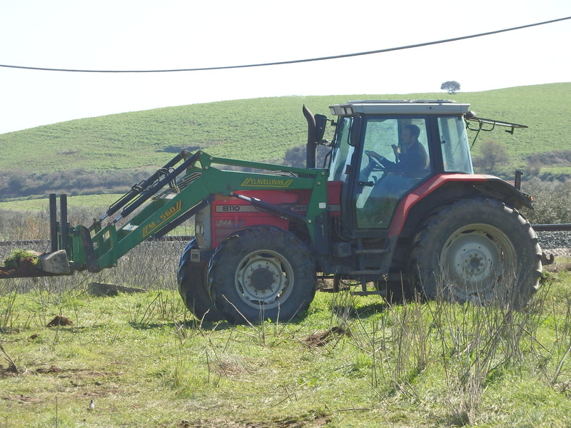 The tractor removing the sleepers