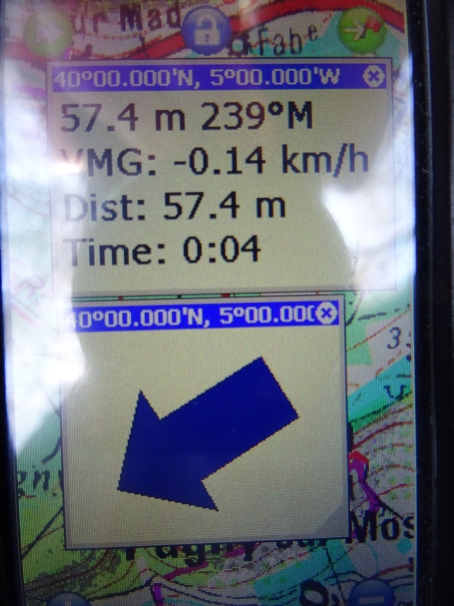 GPS receiver screen