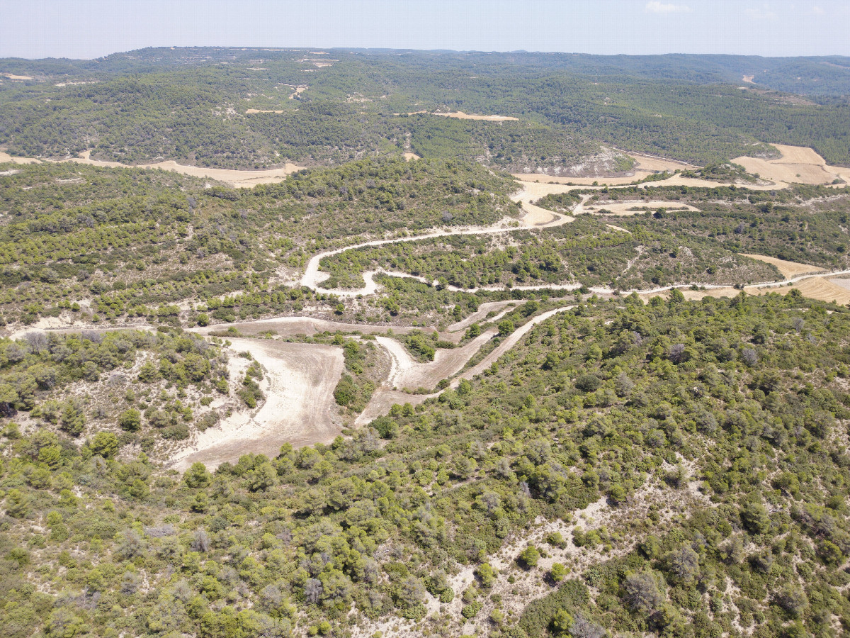 View East, from 120m above the point