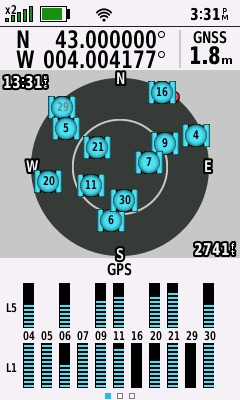 ‘Half zeros’: 43 Degrees North, 340m beyond 4 Degrees West (GPS+Galileo+BeiDou)