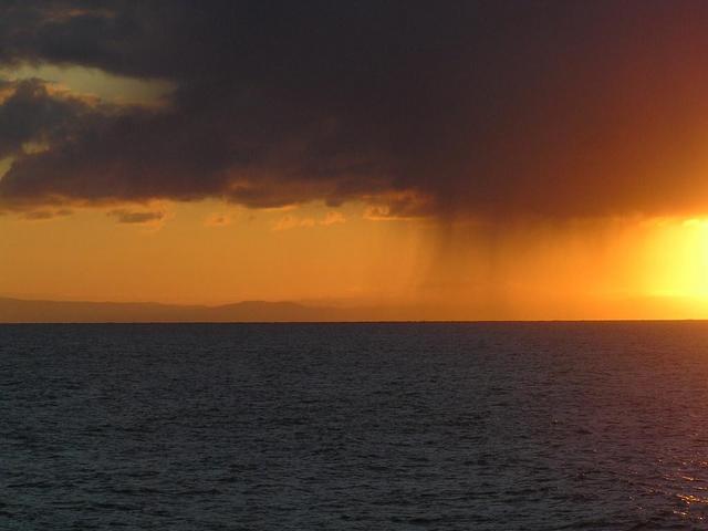 Rainclouds over the Galician coast