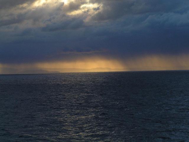 Rainshowers over the Galician coast