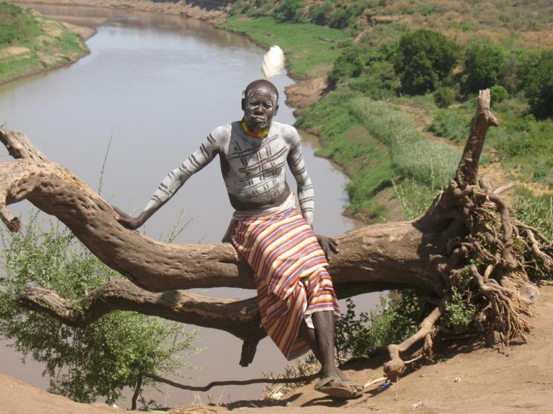 Karo man on the River Omo