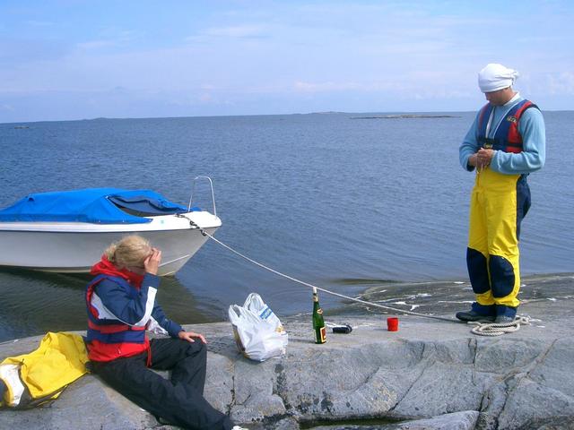 Celebrating at the closest rocky island