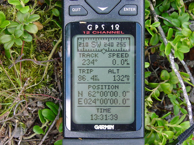 Garmin GPS12 display information