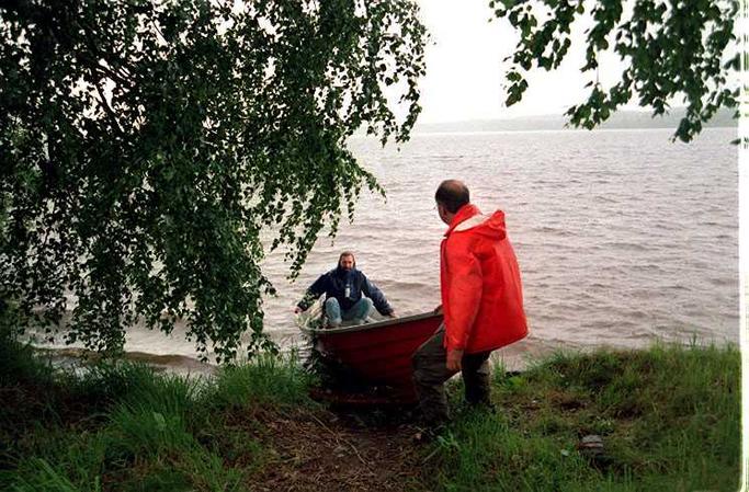 Returning from the lake.