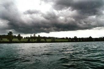 #1: View east from confluence to the nearest shore.