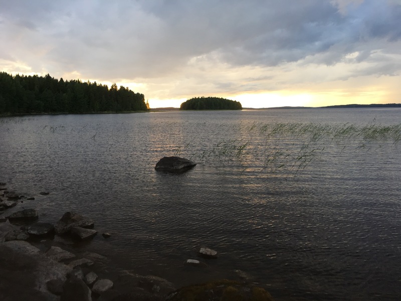 The lake shore at a distance of 30 m