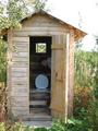 #4: We found this outdoor toilet close the farm yard, 95 metres from the confluence spot.