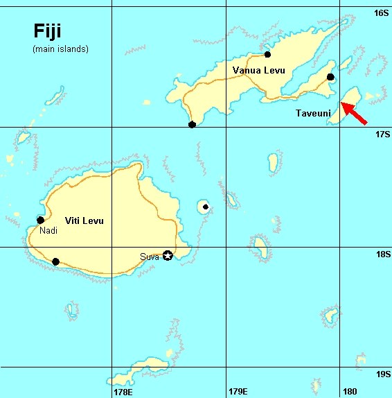 Map of Fiji