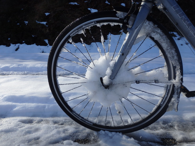 My front wheel while cycling over the Col de Partel