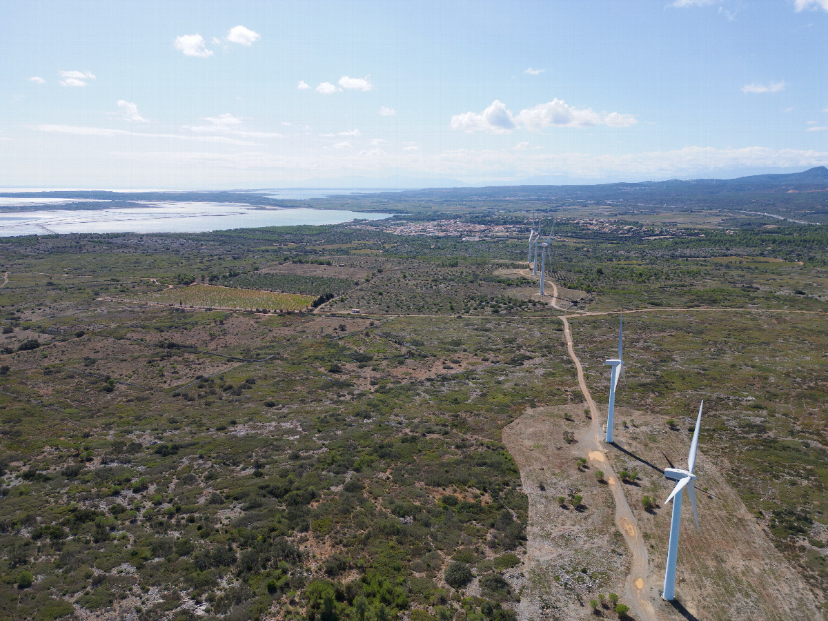 View South, from 120m above the point