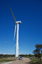 #12: A close-up of one of the wind turbines, from the access road just 50m from the point