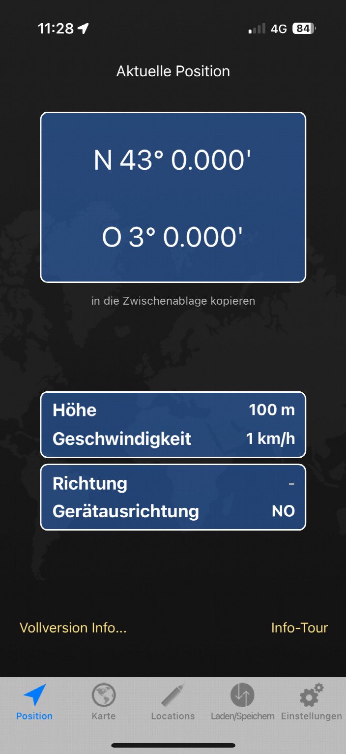 GPS reading