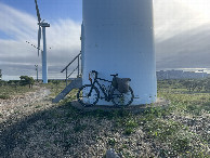 #7: My bicycle waiting against the closest wind turbine