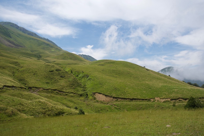 Where I parked - 930 m East of the point.  Warning: Do not take this farm path; instead hike up the ridge above it.