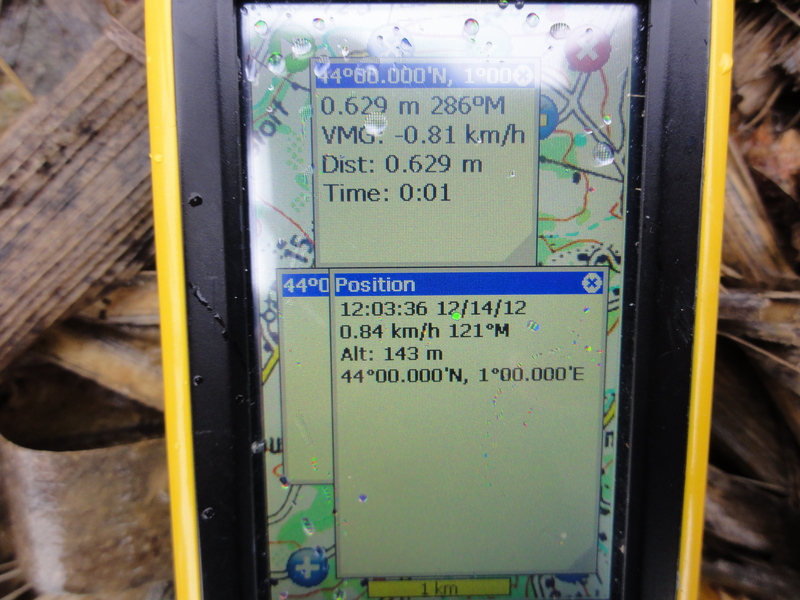 GPS receiver screen