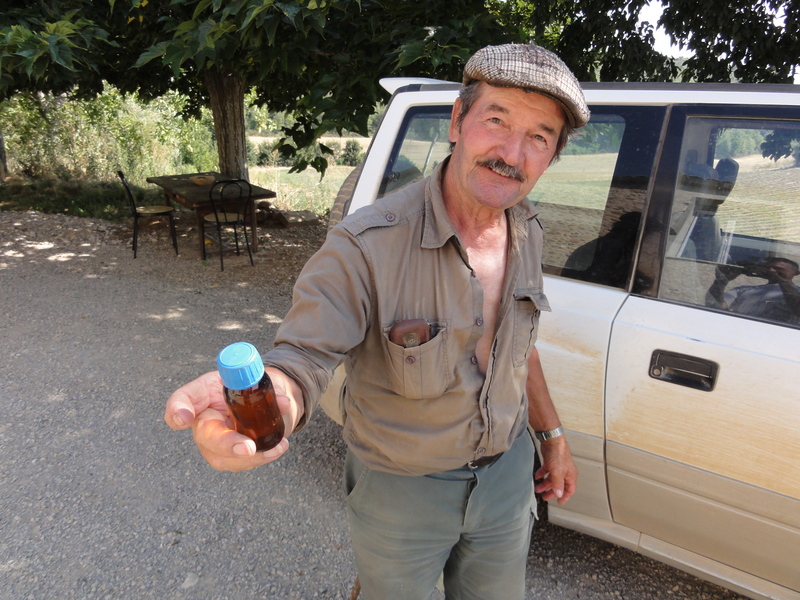 Landowner and lavender oil sample