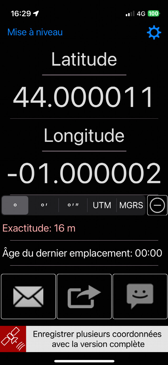 GPS reading on iPhone MyGPSCoordinate app