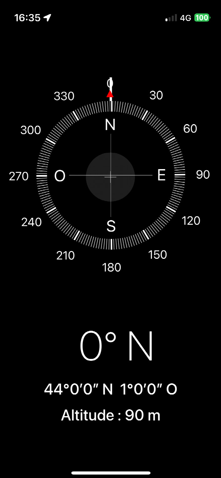 GPS reading on iPhone compass app
