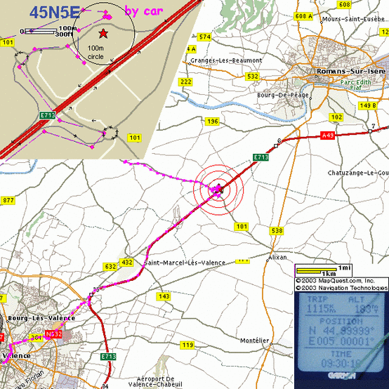 Map, detailed map and GPS display