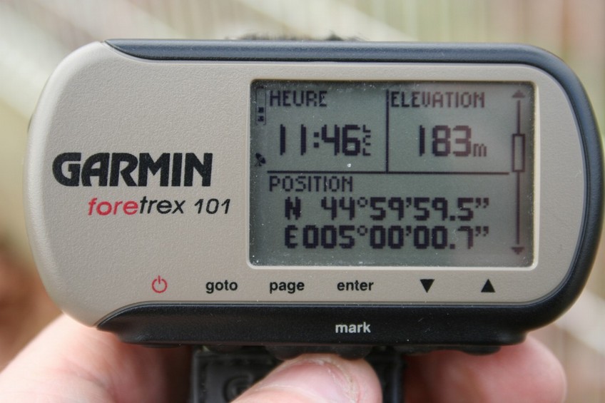 The GPS with the coordinates