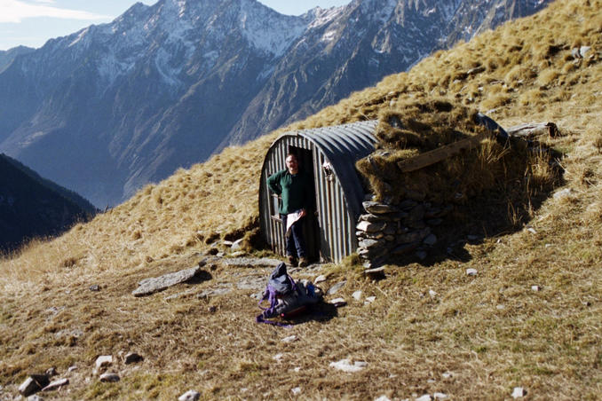 Philippe at the small hut