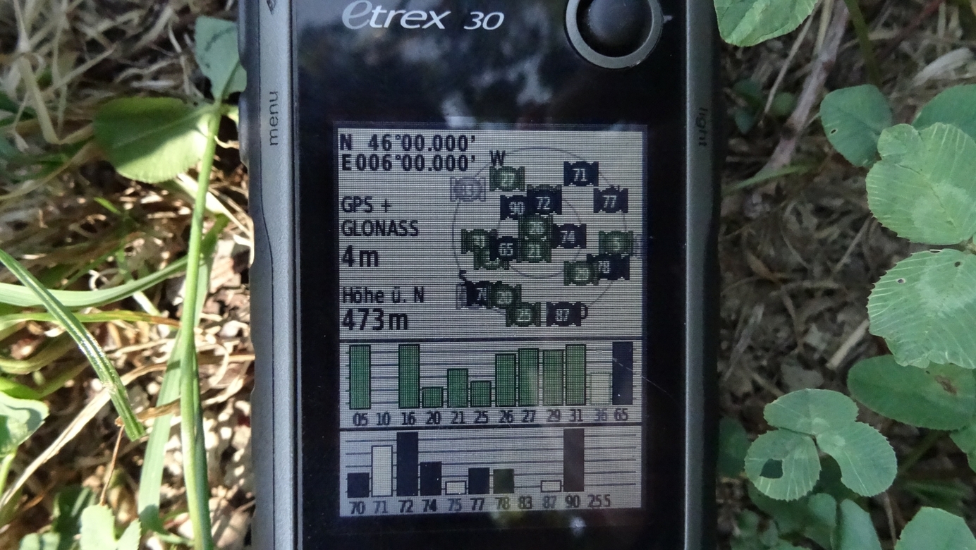 GPS reading at 46N 6E