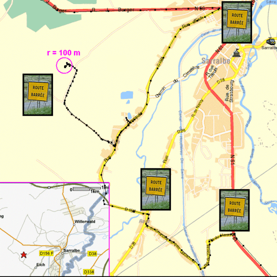 Map and recorded track