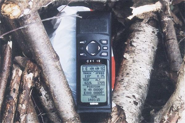 GPS on top of a GeoCache at the Confluence