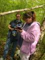 #6: Renate & Barbara @ N49 E008 - signing the logbook of the cache / beim signieren des Logbuchs des Caches