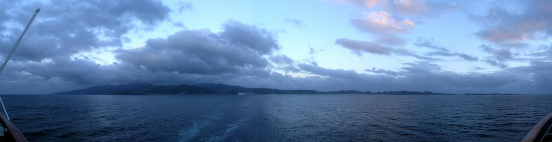 View back towards Grenada, just before sunset