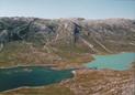 #10: View NW over the lakes - one with, the other without glacier water