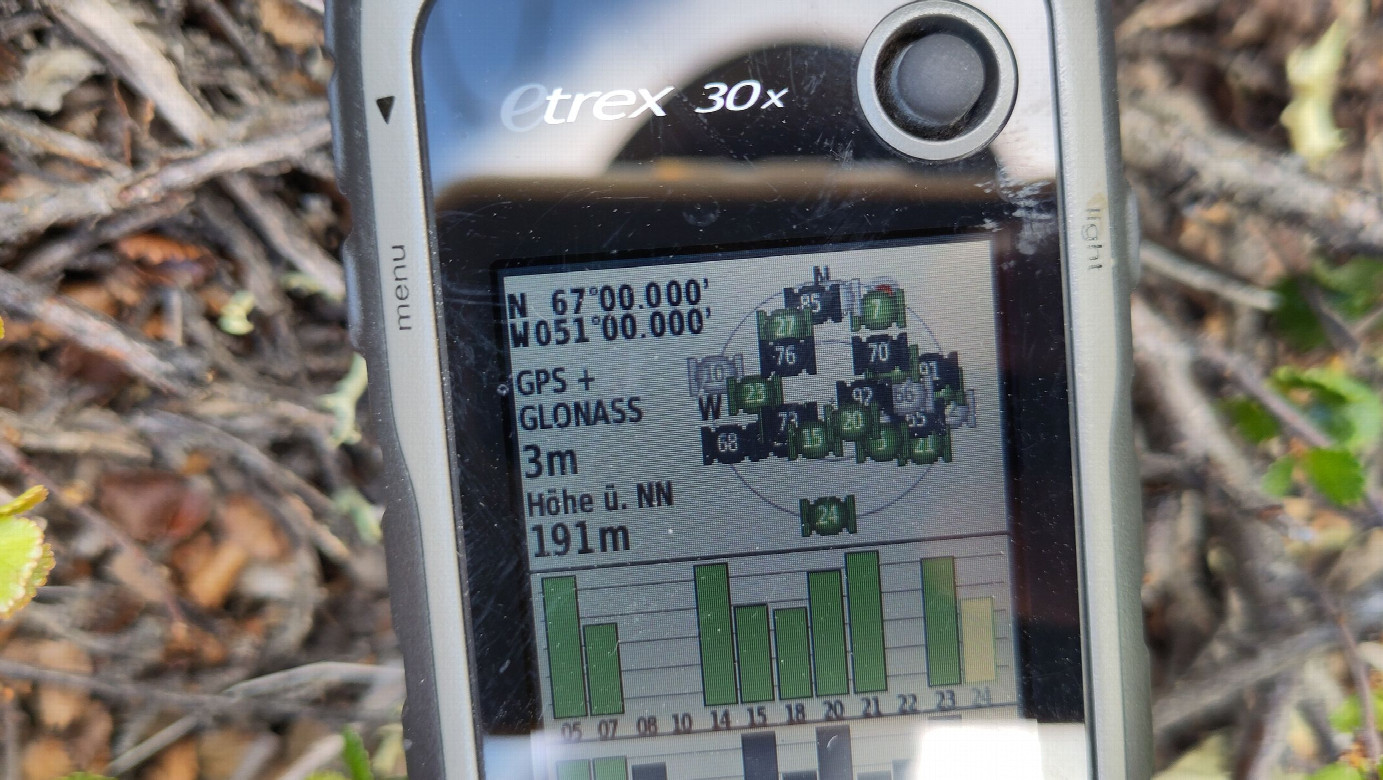 GNSS reading at 67N-51W