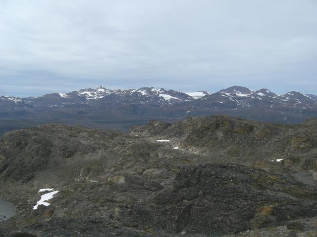 View NNW from the summit, nearby the CP