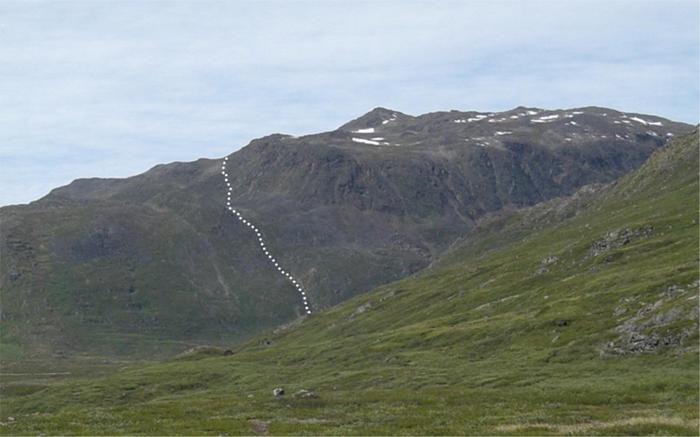 View like #8, our route marked by a dotted line